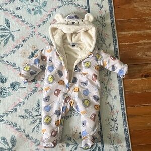 Adorable Animal Print Hooded Kids One Piece